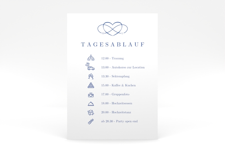Tagesablauf Poster Hochzeit Infinity 50 x 70 cm Poster
