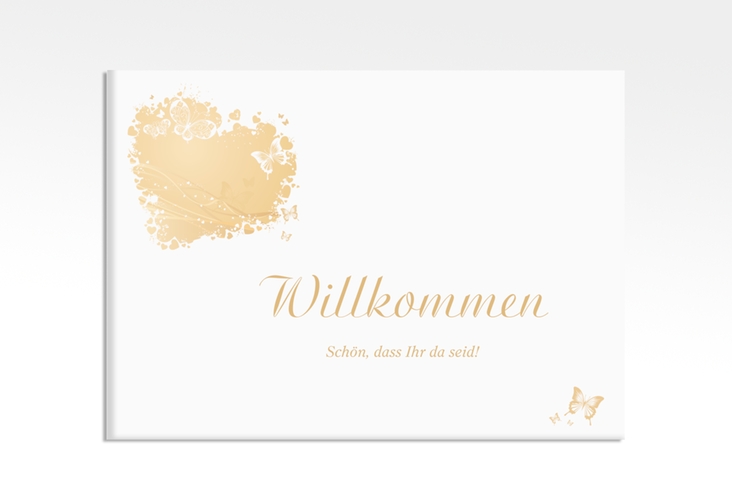 Willkommensschild Leinwand Mailand 70 x 50 cm Leinwand beige