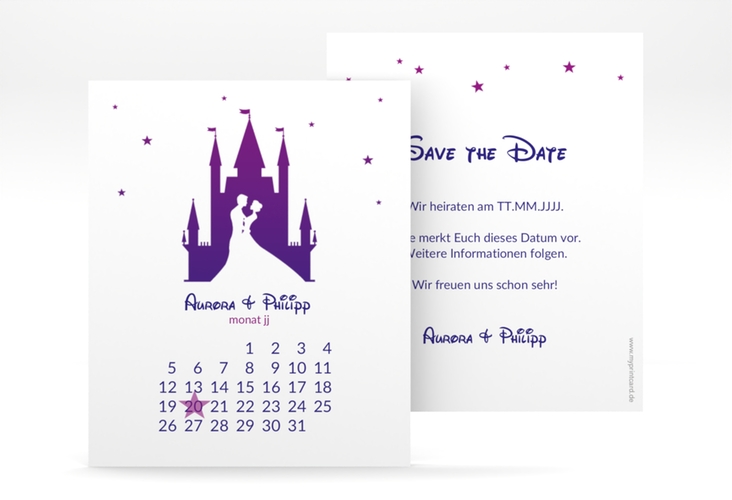 Save the Date-Kalenderblatt Castle Kalenderblatt-Karte hochglanz