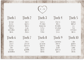 Klick: Details zu Sitzplan Leinwand Hochzeit "Wood" anzeigen Sitzplan Leinwand Hochzeit "Wood" 70 x 50 cm Leinwand braun