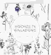 Hochzeitseinladung Chinoiserie Floral quadr. Klappkarte weiss