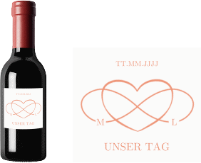 Klick: Details zu Piccoloetikett Hochzeit "Infinity" anzeigen Piccoloetikett Hochzeit Infinity Etikett Piccolo apricot