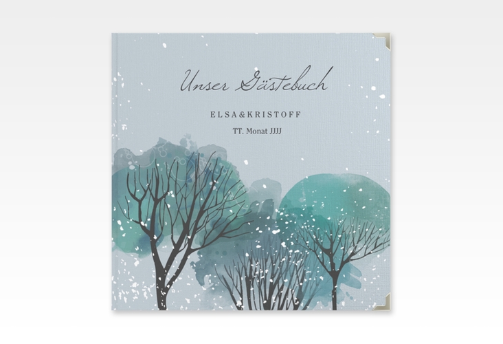 Gästebuch Selection Hochzeit Winterhochzeit Leinen-Hardcover blau