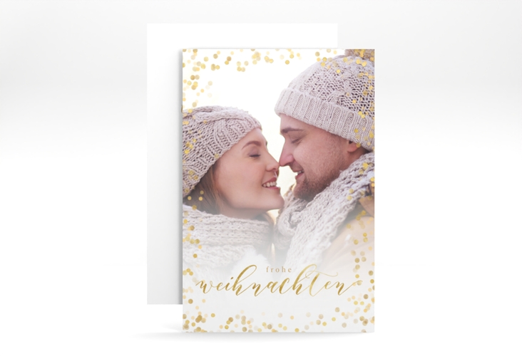 Weihnachtskarte Lights A6 Karte hoch gold hochglanz