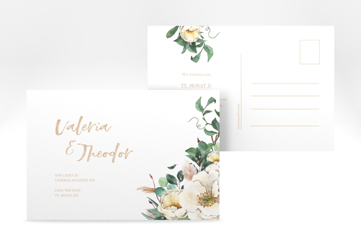 Save the Date-Postkarte Ivory A6 Postkarte weiss