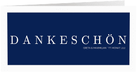 Klick: Details zu Dankeskarte Hochzeit "Simply" anzeigen Dankeskarte Hochzeit Simply lange Klappkarte quer blau