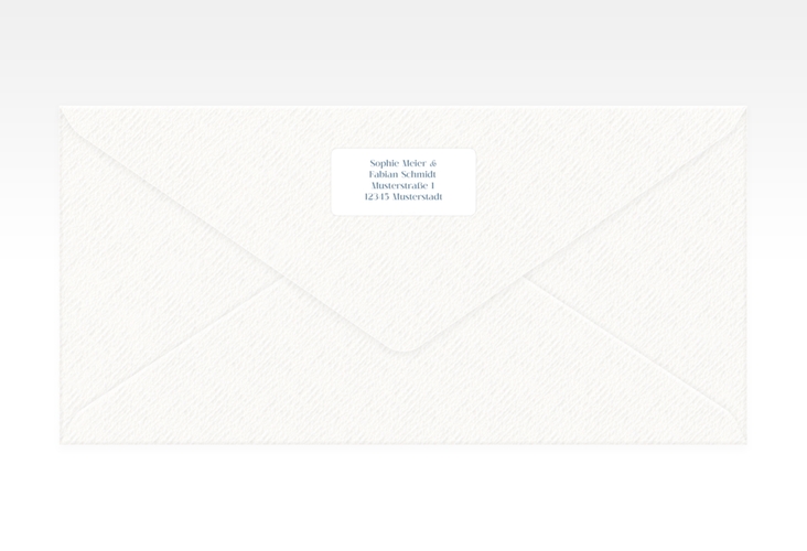 Absenderetikett Hochzeit Blue Floral 45,7 x 21,2 mm weiss mit blauem Blumenmuster auf weißem Grund