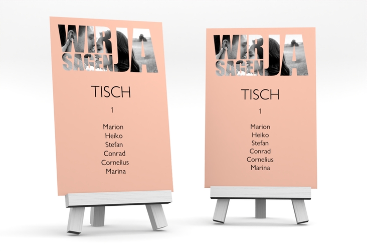 Tischaufsteller Hochzeit Letters Tischaufsteller apricot