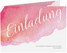 Einladungskarte Kommunion Lucky A6 Klappkarte quer rot