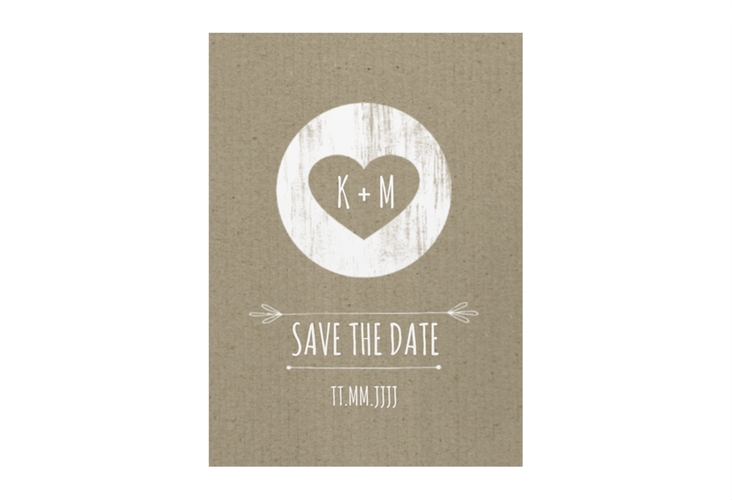 Save the Date-Visitenkarte Shabby Visitenkarte hoch Kraftpapier hochglanz