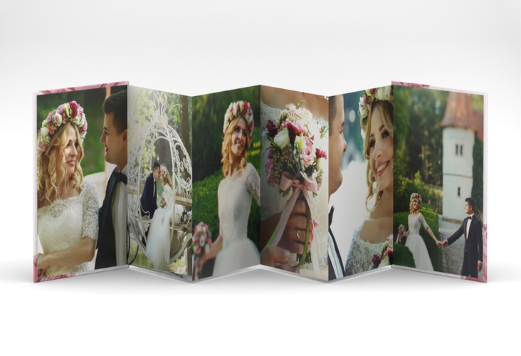 Foto-Leporello Hochzeit Cherie Leporello rosa