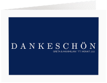 Klick: Details zu Dankeskarte Hochzeit "Simply" anzeigen Dankeskarte Hochzeit Simply A6 Klappkarte quer blau