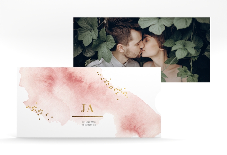 Hochzeitseinladung Pastell Einsteckkarte rosa