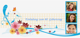 Klick: Details zu Einladung 40. Geburtstag "Elisabeth" anzeigen Einladung 40. Geburtstag "Elisabeth"