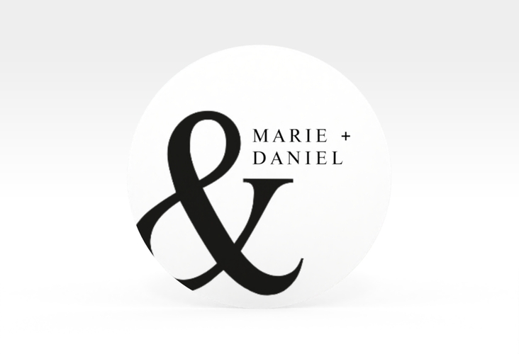 Aufkleber Hochzeit And Aufkleber, selbstklebend, rund weiss