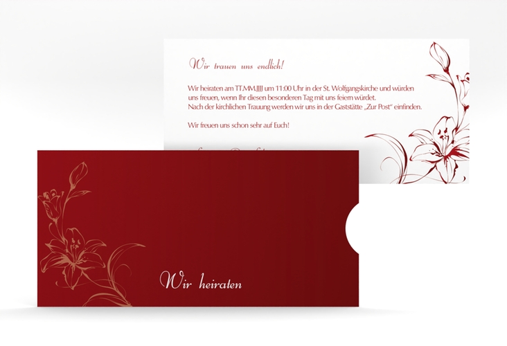 Hochzeitseinladung Lille Einsteckkarte rot