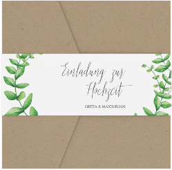 Klick: Details zu Hochzeitseinladung "Botanic" anzeigen Hochzeitseinladung "Botanic" Pocketfold weiss