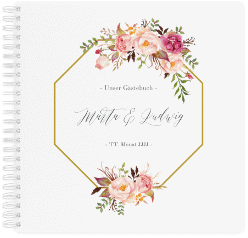 Klick: Details zu Gästebuch Hochzeit "Prachtvoll" anzeigen Gästebuch Hochzeit "Prachtvoll" Ringbindung weiss