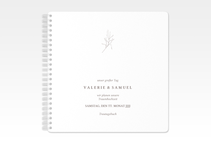 Trautagebuch Hochzeit Ivy Trautagebuch Hochzeit weiss minimalistisch mit kleiner botanischer Illustration