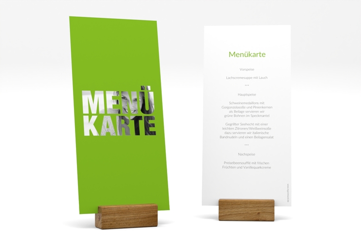 Menükarte Geburtstag Numbers lange Karte hoch gruen