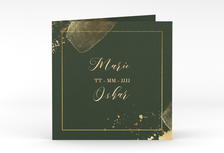 Hochzeitseinladung Emerald quadr. Klappkarte
