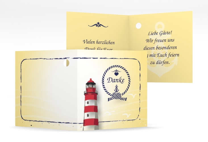 Geschenkanhänger Hochzeit Sylt Geschenkanhänger 10er Set gelb hochglanz mit Leuchtturm