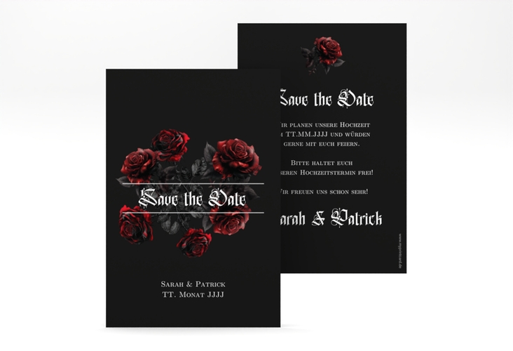 Save the Date-Karte Gothic Rose A6 Karte hoch