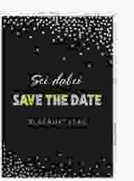 Save the Date-Postkarte Geburtstag Glitzer A6 Postkarte gold