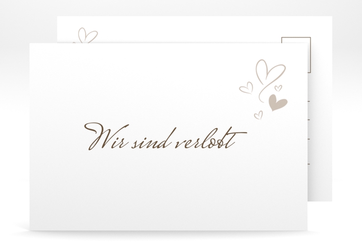 Verlobungskarte Hochzeit Purity A6 Postkarte weiss