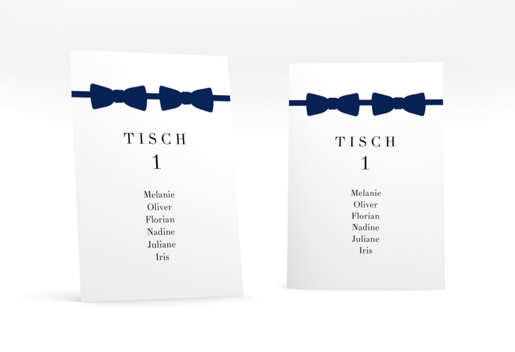 Tischaufsteller Hochzeit Suits Tischaufsteller blau hochglanz