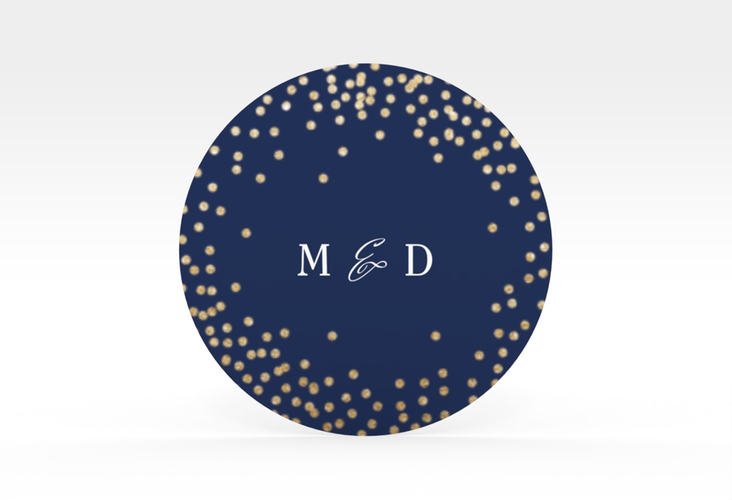 Aufkleber Hochzeit Glitter Aufkleber, selbstklebend, rund blau