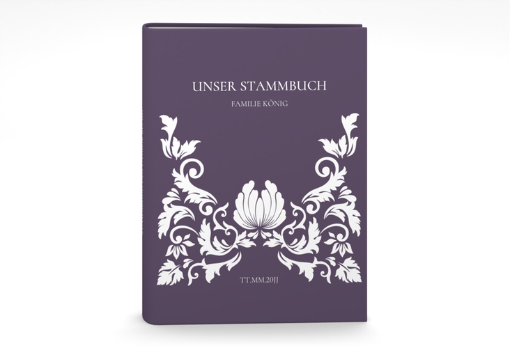 Stammbuch A5 Royal Stammbuch A5 lila mit barockem Blumen-Ornament