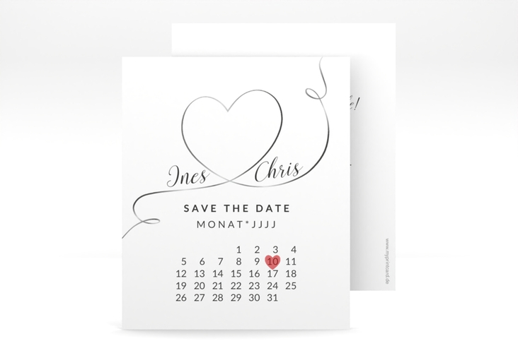 Save the Date-Kalenderblatt Dolce Kalenderblatt-Karte weiss