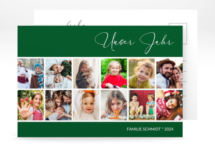 Weihnachtskarte Jahreswechsel A6 Postkarte gruen