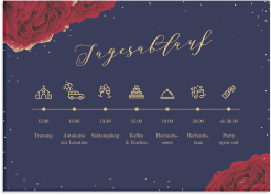 Klick: Details zu Tagesablauf Leinwand Hochzeit "Cherie" anzeigen Tagesablauf Leinwand Hochzeit Cherie 70 x 50 cm Leinwand gold