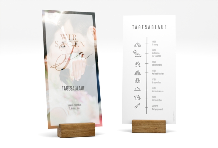 Tagesablauf Hochzeit Amazing lange Karte hoch