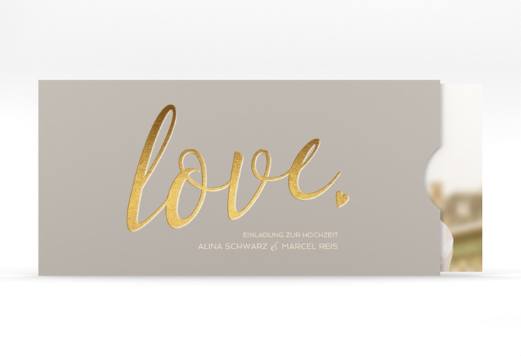 Hochzeitseinladung Glam Einsteckkarte grau