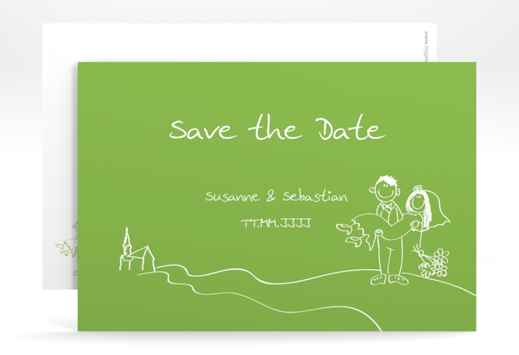 Save the Date-Karte Hochzeit Pisa A6 Karte quer gruen