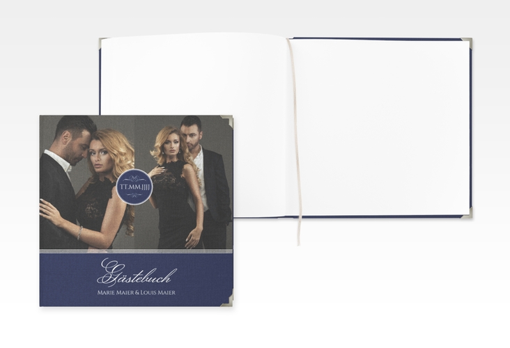 Gästebuch Selection Hochzeit Elegancy Leinen-Hardcover blau