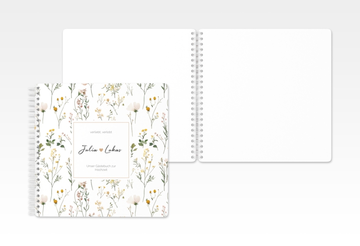 Gästebuch Hochzeit Blumenwiese Ringbindung