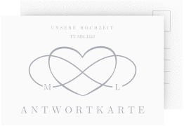 Klick: Details zu Antwortkarte Hochzeit "Infinity" anzeigen Antwortkarte Hochzeit Infinity A6 Postkarte grau