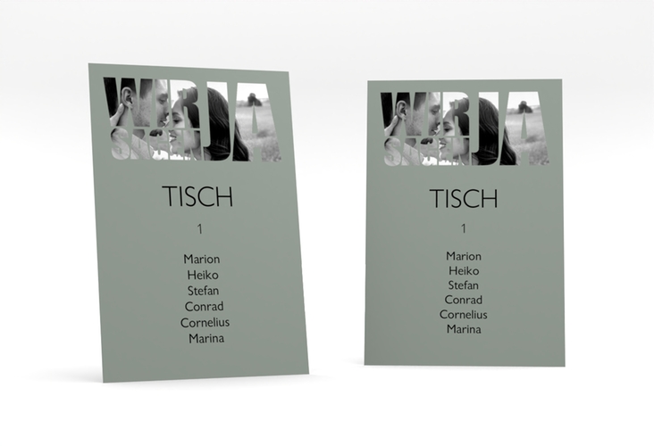 Tischaufsteller Hochzeit Letters Tischaufsteller gruen