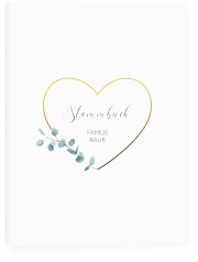 Stammbuch A5 Greenheart Stammbuch A5 gold mit elegantem Herz und Eukalyptus-Zweig