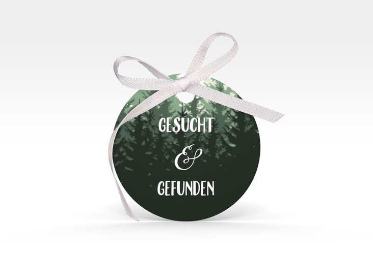 Geschenkanhänger Hochzeit Forest Geschenkanhänger, rund gruen