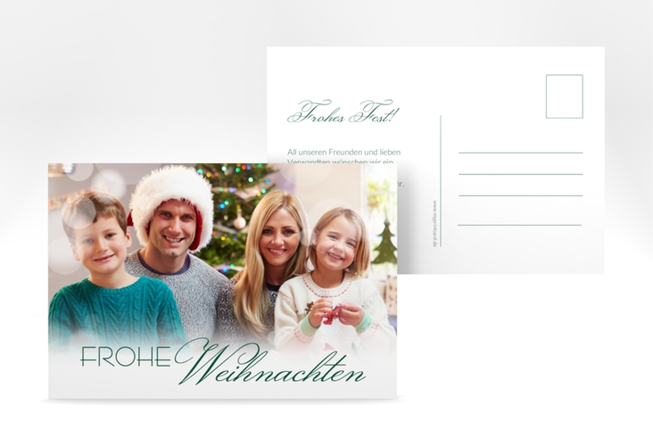 Weihnachtskarte Familienzeit A6 Postkarte hochglanz für Weihnachtsgrüße mit Familienfoto