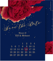 Klick: Details zu Save the Date-Kalenderblatt "Cherie" anzeigen Save the Date-Kalenderblatt Cherie Kalenderblatt-Karte gold