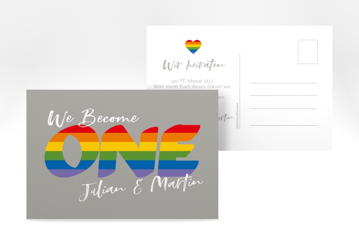 Save the Date-Postkarte Pride A6 Postkarte bunt