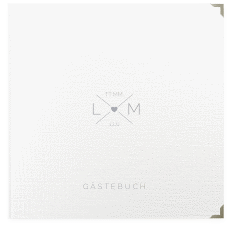 Klick: Details zu Gästebuch Selection Hochzeit "Initials" anzeigen Gästebuch Selection Hochzeit Initials Leinen-Hardcover grau mit Initialen im minimalistischen Design