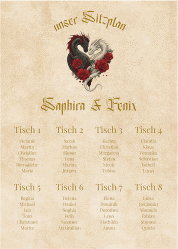 Sitzplan Poster Hochzeit "Drachenliebe"