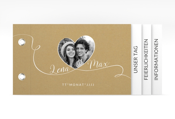 Hochzeitseinladung Herzensbund Booklet weiss